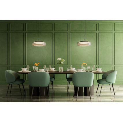 Redo 01-3591 - LED luster na sajli SOLERA LED/24W/230V prečnik 35 cm CRI 93 3000/4000K siva