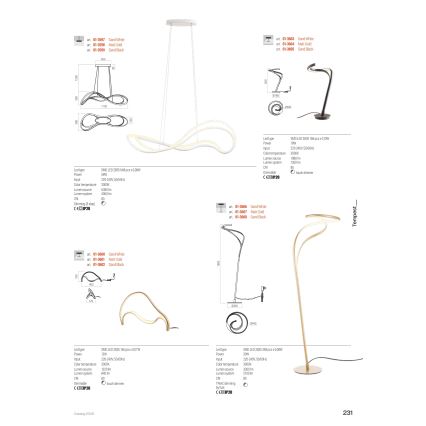 Redo 01-3599 - LED prigušiva luster na sajli TEMPEST LED/58W/230V crna
