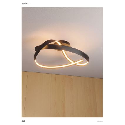 Redo 01-3614 - LED prigušiva stropna svetiljka IMPULS LED/34W/230V pr. 60 cm crna