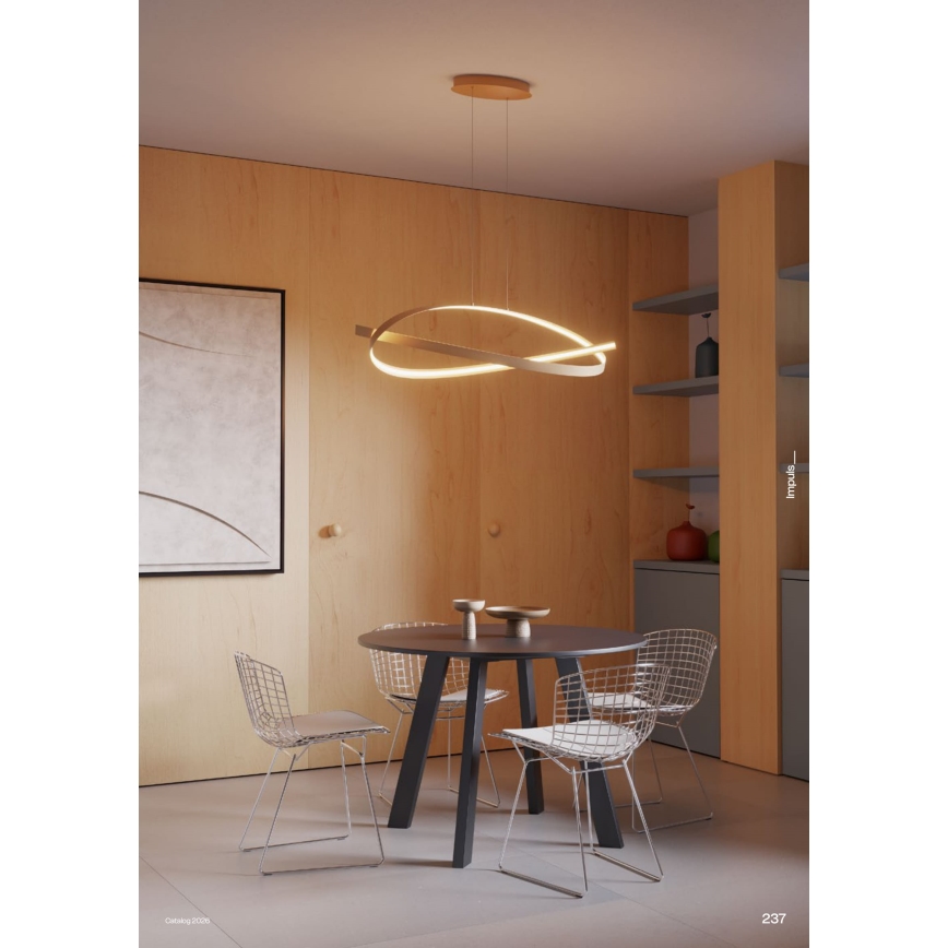 Redo 01-3616 - LED prigušiva luster na sajli IMPULS LED/38W/230V zlatna