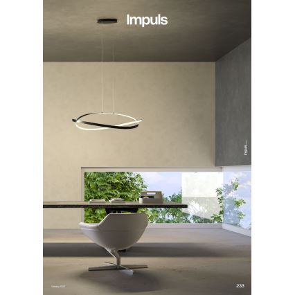 Redo 01-3617 - prigušiva LED luster na sajli IMPULS LED/38W/230V crni