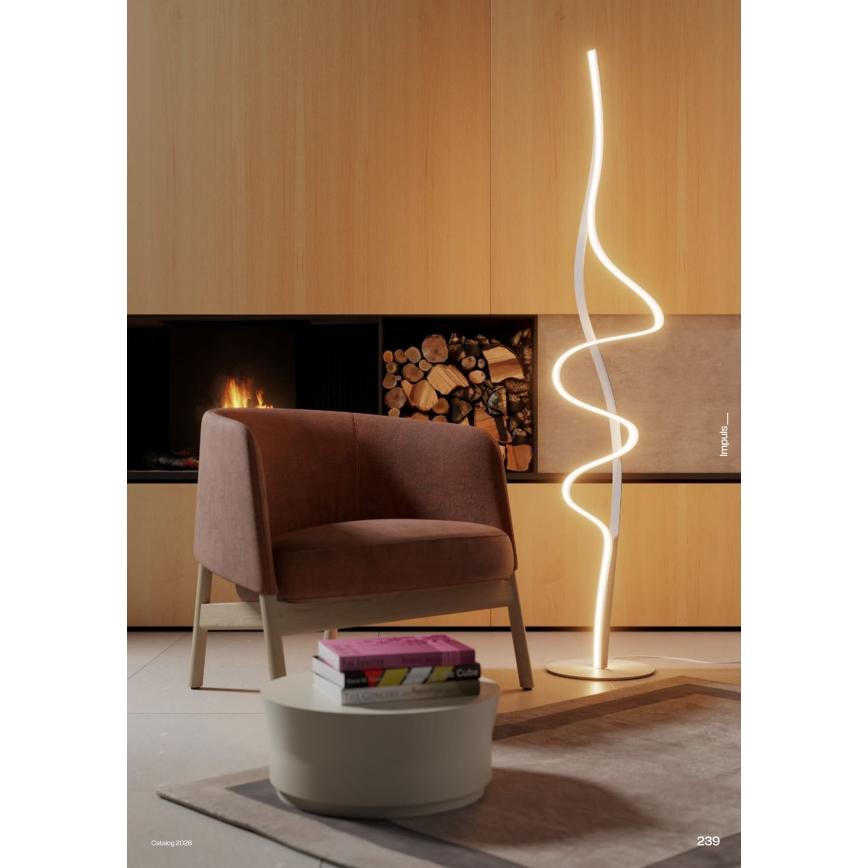 Redo 01-3625 - LED prigušiva stojeća lampa IMPULS LED/36W/230V zlatna