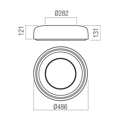 Redo 01-3721 - LED plafonjera DIP LED/30W/230V 2700/3000/4000/5000/6500K CRI 90 prečnik 48,6 cm bež