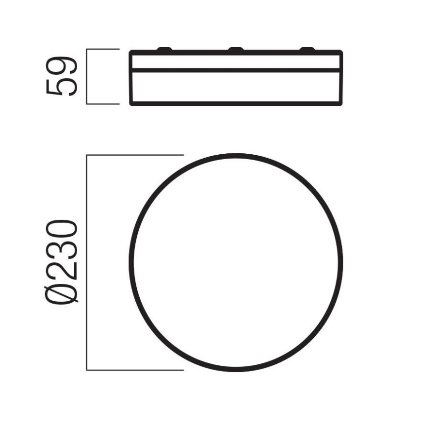 Redo 01-3731 - FRISBI LED plafonsko svetlo za kupatilo, 12W, 230V, Ø 23 cm, CRI 90, 3000/4000K, IP44, belo