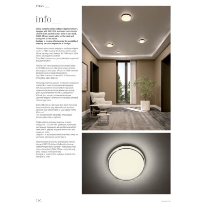 Redo 01-3736 - Plafonsko LED svetlo za kupatilo FRISBI LED/18W/230V prečnik 28 cm CRI 90 3000/4000K IP44 crna