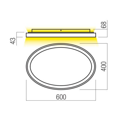 Redo 01-3806 - LED prigušiva plafonsko svetlo NOBU LED/60W/230V 3000/4000K CRI 90 bela
