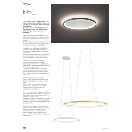 Redo 01-3810 - LED prigušiva plafonska svetiljka NOBU LED/80W/230V 3000/4000K CRI 90 zlatna