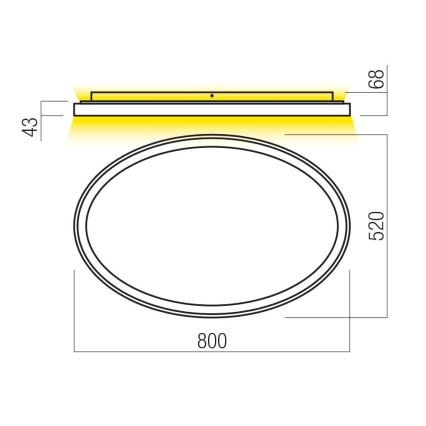 Redo 01-3811 - LED prigušiva plafonska svetiljka NOBU LED/80W/230V 3000/4000K CRI 90 crna