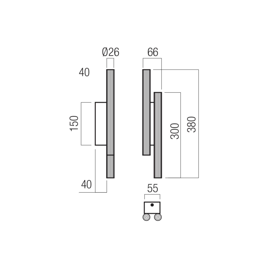 Redo 01-3852 - LED zidno svetlo NIKOS 4xLED/4W/230V CRI 90 crna