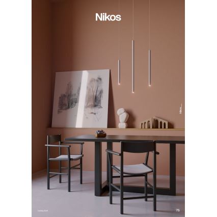 Redo 01-3856 - LED luster na sajli NIKOS, LED/8W/230V, 3000K CRI 90, prečnik 6 cm, bela