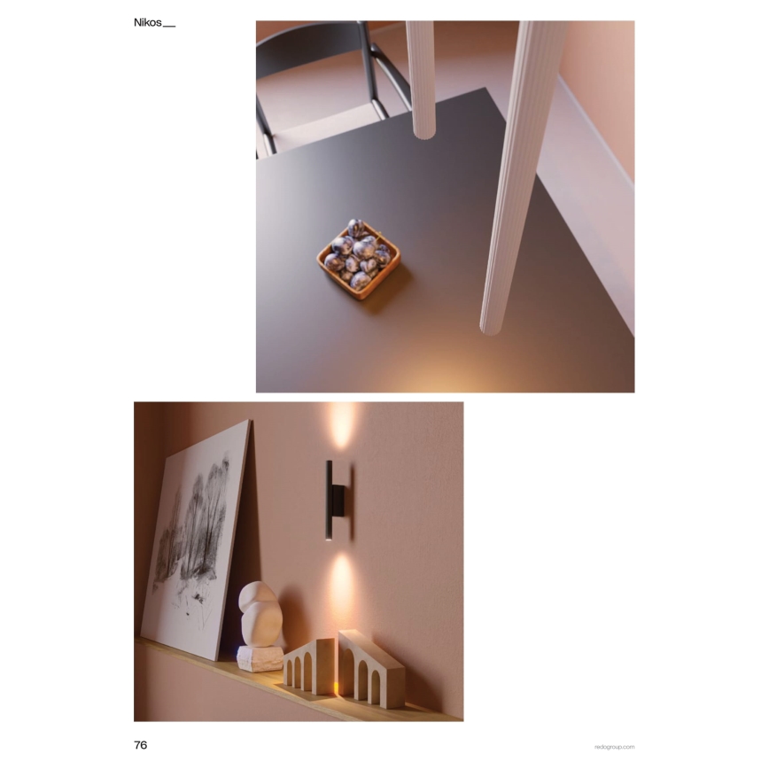 Redo 01-3856 - LED luster na sajli NIKOS, LED/8W/230V, 3000K CRI 90, prečnik 6 cm, bela