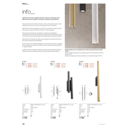 Redo 01-3856 - LED luster na sajli NIKOS, LED/8W/230V, 3000K CRI 90, prečnik 6 cm, bela