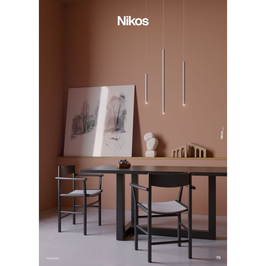 Redo 01-3859 - LED luster na sajli NIKOS LED/8W/230V 3000K CRI 90 preč. 6 cm bela