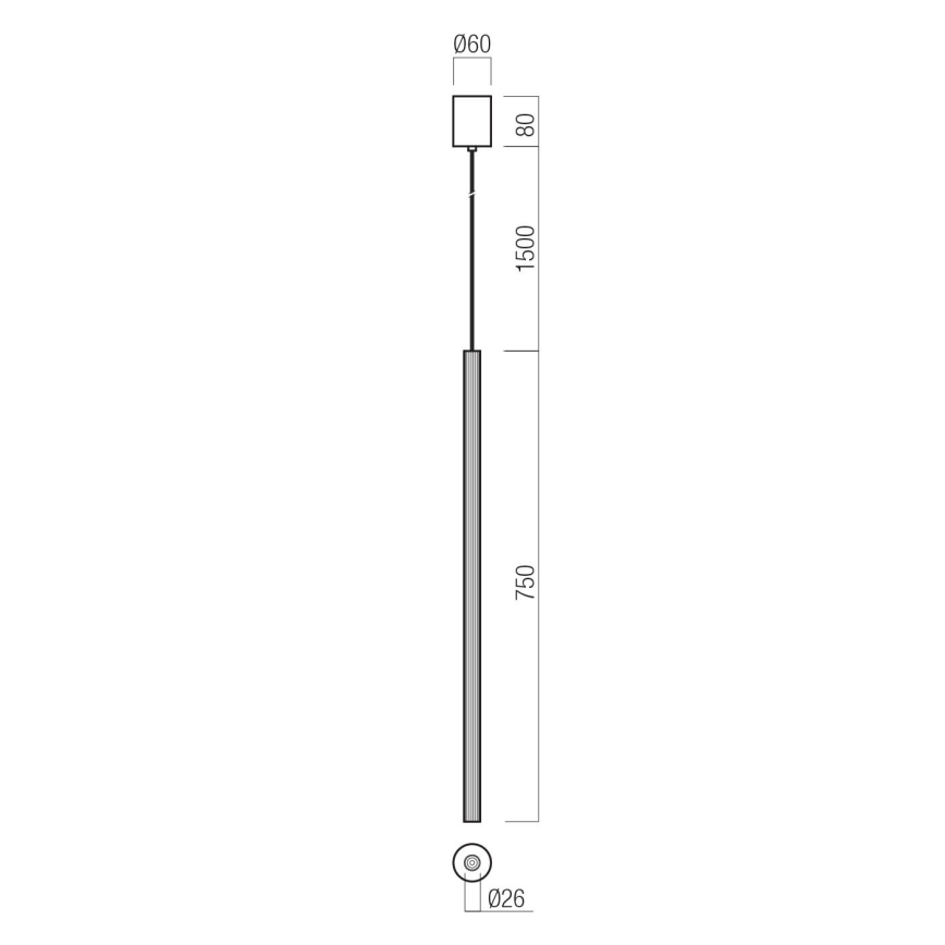 Redo 01-3860 - LED luster na sajli NIKOS LED/8W/230V CRI 90, prečnik 6 cm, zlatna