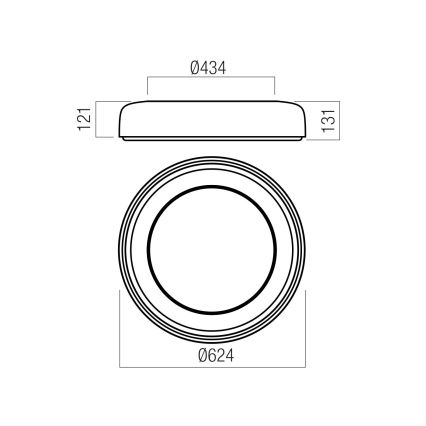 Redo 01-3941 - LED plafonsko svetlo DIP LED/40W/230V 2700/3000/4000/5000/6500K CRI 90 prečnik 62,4 cm bela