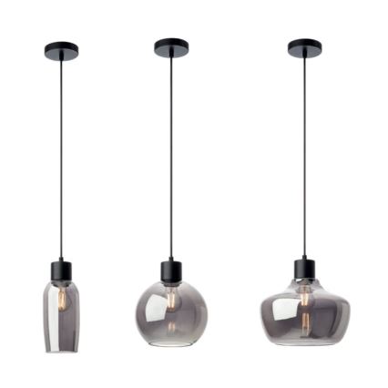 Redo 01-4046 - Luster na sajli ATLANTIS 1xE27/42W/230V, prečnik 26 cm, crna