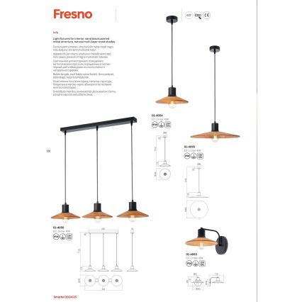 Redo 01-4056 - Luster na sajli FRESNO 3xE27/42W/230V