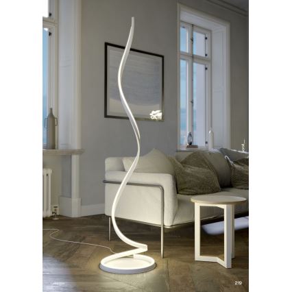 Redo 01-4281 - LED prigušiva podna lampa SCROLL LED/30W/230V 3000K/4000K/6000K CRI 90 bela