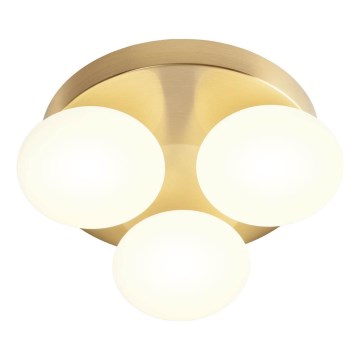 Redo 01-4307 - LED plafonsko svetlo za kupatilo OVUM 3xLED/5W/230V 3000/4000K CRI 90 prečnik 24 cm IP44 bela/mesing