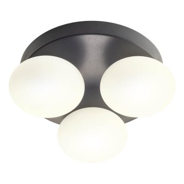Redo 01-4308 - LED plafonsko svetlo za kupatilo OVUM 3xLED/5W/230V 3000/4000K CRI 90, prečnik 24 cm, IP44, bela/crna