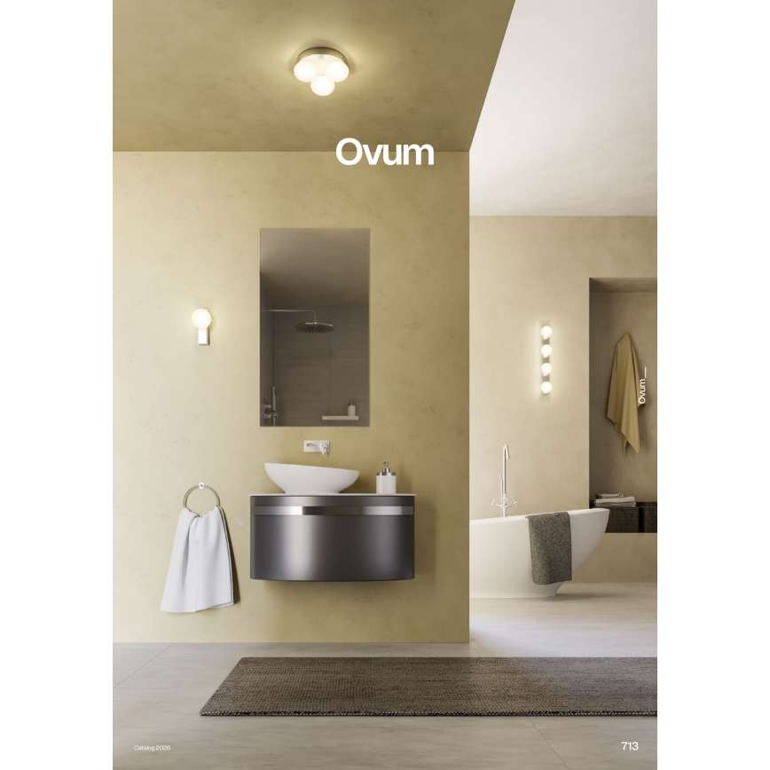 Redo 01-4310 - LED plafonsko svetlo za kupatilo OVUM 4xLED/5W/230V 3000/4000K CRI 90 IP44 bela/mesing
