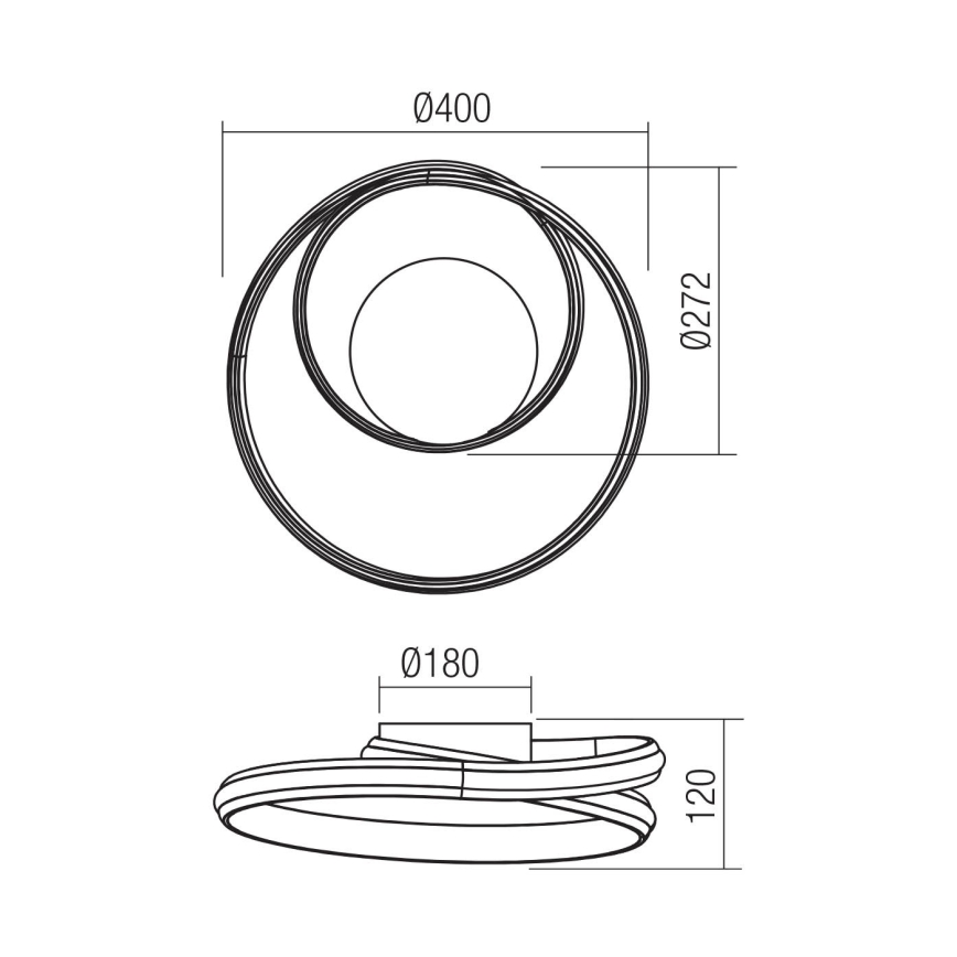 Redo 01-4355 - LED prigušiva zidna svetiljka TORSION LED/30W/230V 2700/3000/4000K CRI 90 zlatna