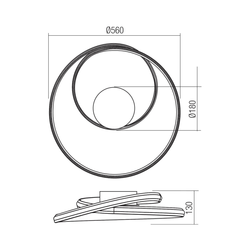 Redo 01-4357 - prigušiva LED plafonska lampa TORSION LED/40W/230V 2700/3000/4000K CRI 90 prečnik 56 cm bela