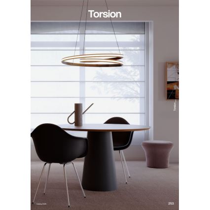 Redo 01-4361 - LED prigušiva luster na sajli TORSION LED/40W/230V 2700/3000/4000K CRI 90 prečnik 56 cm zlatna