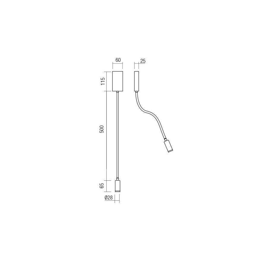 Redo 01-4475 - LED fleksibilna lampica WALLIE LED/3W/230V USB CRI 90 brončana