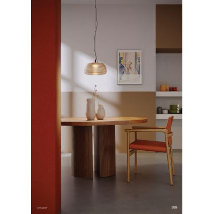 Redo 01-4540 - Prigušiva LED luster na sajli ONDULA LED/12W/230V 2700K/3000K CRI 90 preč. 32 cm bež/zadimljena