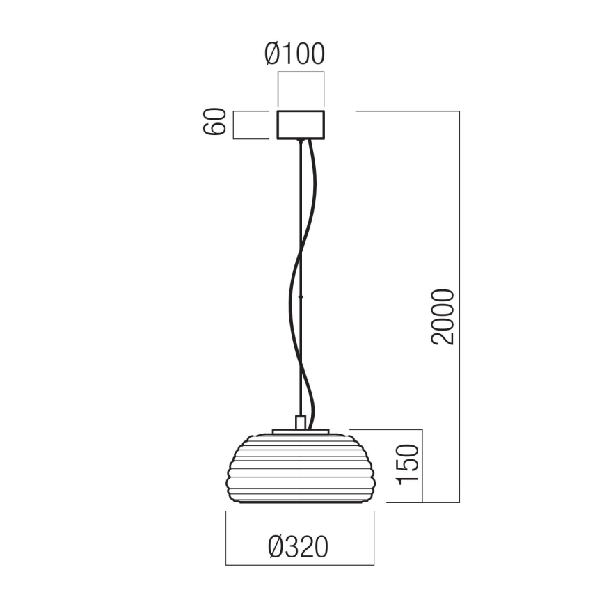 Redo 01-4540 - Prigušiva LED luster na sajli ONDULA LED/12W/230V 2700K/3000K CRI 90 preč. 32 cm bež/zadimljena