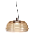 Redo 01-4542 - LED prigušiva luster na sajli ONDULA LED/16W/230V 2700K/3000K CRI 90 preč. 41 cm bež/zadimljena
