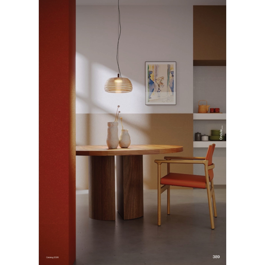 Redo 01-4542 - LED prigušiva luster na sajli ONDULA LED/16W/230V 2700K/3000K CRI 90 preč. 41 cm bež/zadimljena