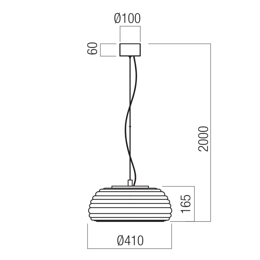 Redo 01-4542 - LED prigušiva luster na sajli ONDULA LED/16W/230V 2700K/3000K CRI 90 preč. 41 cm bež/zadimljena