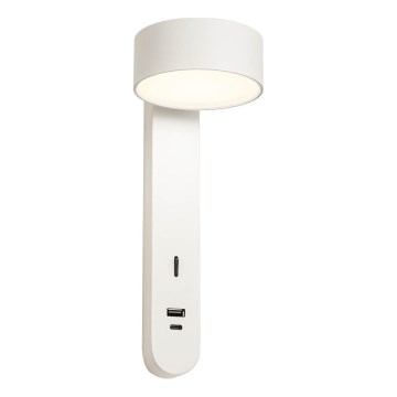 Redo 01-4640 - LED zidno svetlo SADES LED/6W/230V CRI 90 USB belo