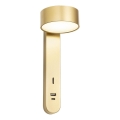 Redo 01-4641 - LED zidno svetlo SADES LED/6W/230V CRI 90 USB zlatno