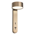 Redo 01-4642 - LED zidno svetlo SADES LED/6W/230V CRI 90 USB, u boji bronze