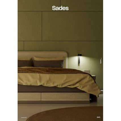 Redo 01-4643 - LED zidna svetiljka SADES LED/6W/230V CRI 90 USB, crna
