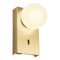 Redo 01-4657 - NORMA LED zidno svetlo, 5W/230V, CRI 90, USB, belo/zlatno