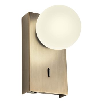 Redo 01-4658 - LED zidno svetlo NORMA LED/5W/230V CRI 90 USB bela/bronza