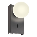 Redo 01-4659 - LED zidno svetlo NORMA LED/5W/230V CRI 90 USB belo/crno
