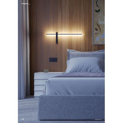 Redo 01-4675 - LED zidna lampa TANGENT LED/9W/230V 2700/2850/3000K 73 cm CRI 90 crna
