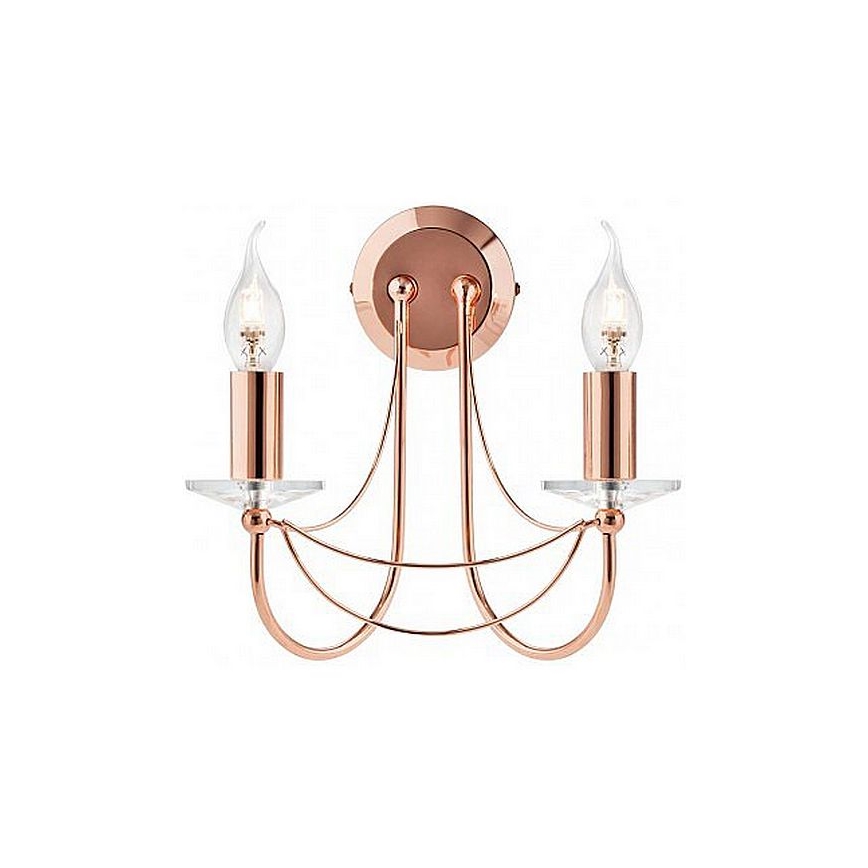 Redo 02-859 - Zidna lampa ARIEL 2xE14/28W/230V bakar