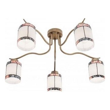 Redo 02-888 - Nadgradni luster DEKOR 5xE27/42W/230V prečnik 52,3 cm bronza