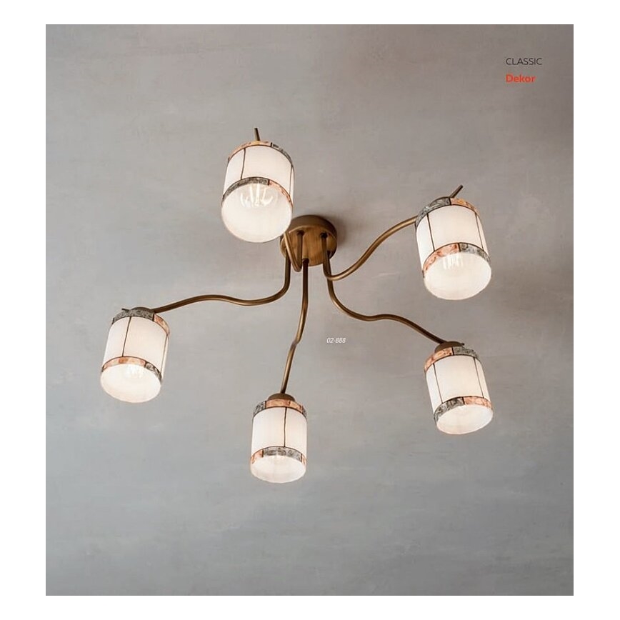 Redo 02-888 - Nadgradni luster DEKOR 5xE27/42W/230V prečnik 52,3 cm bronza