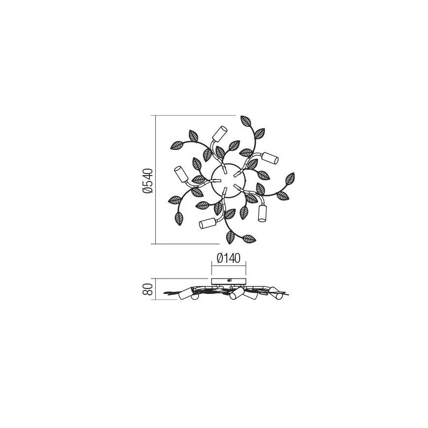 Redo 02-980 - Plafonski luster TIARA 5xE14/28W/230V