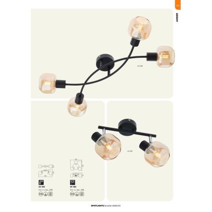 Redo 04-483 - Zidno spot svetlo AMBER 1xE14/28W/230V
