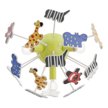 Redo 04-514 - Dečije plafonsko svetlo SAFARI 3xE14/28W/230V, prečnik 41 cm, šareno