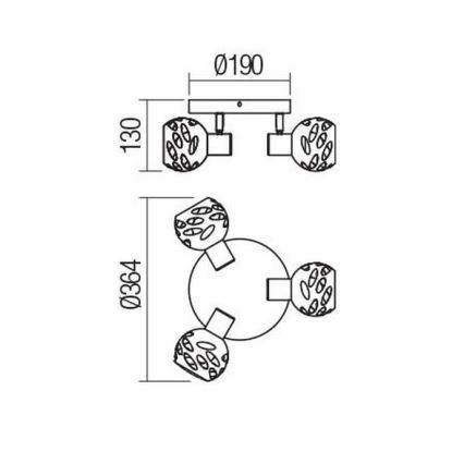 Redo 04-518 - Spot svetiljka TORN 3xE14/28W/230V