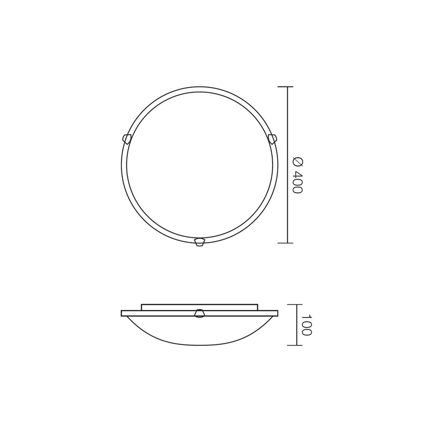 Redo 05-393 - Plafonska svetiljka VIRGINIA 2xE27/42W/230V prečnika 40 cm, siva